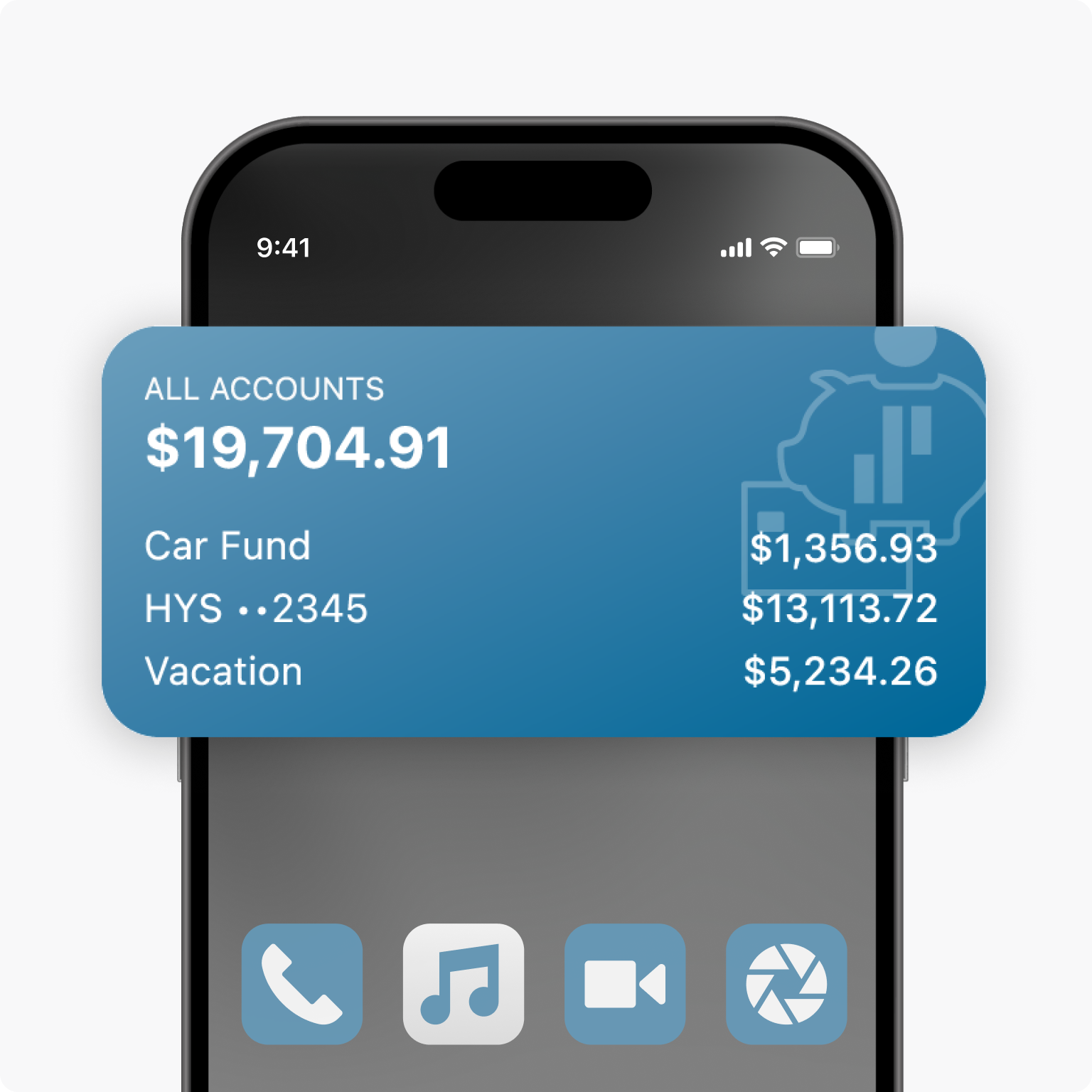 Track your savings with a widget